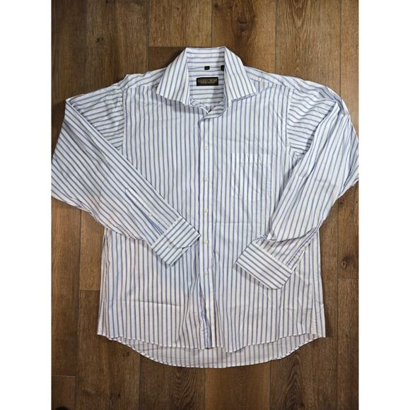 Donald J. Trump Signature Collection Men's Shirt 17 36/37 Striped Button-Up - Picture 1 of 7